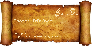Csatai Dénes névjegykártya