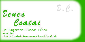denes csatai business card